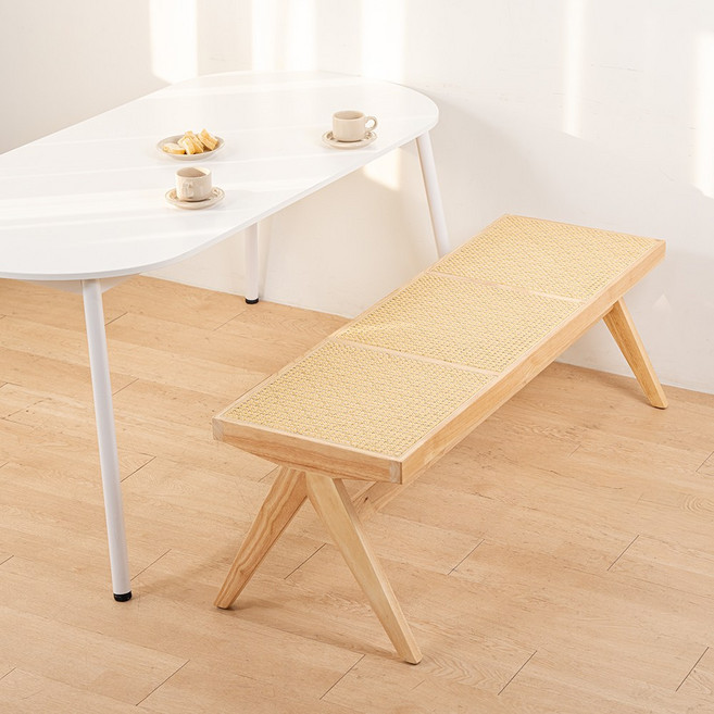 레브르 우드 실내 현관벤치 대기용 벤치 의자, 내추럴