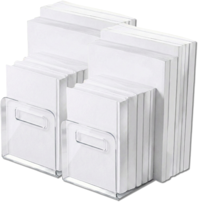 펴나나다 아크릴 북엔드 책 보관함 1+1, 투명