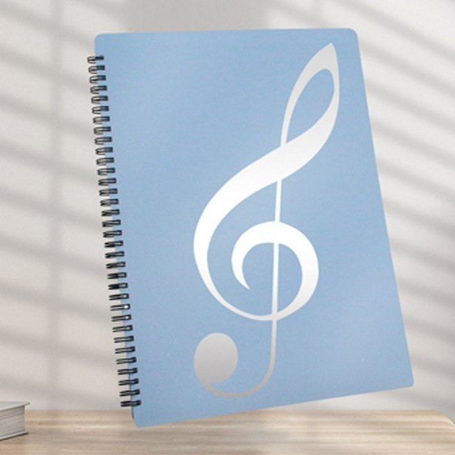 댓츠댓 고급스러운 필기가능 피아노파일악보 바인더, 1개, 블루