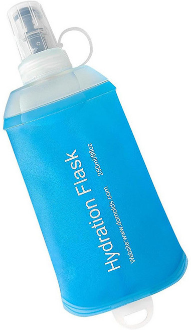 TPU 折疊軟水瓶 馬拉松騎行登山跑步便攜水壺, 藍色, 1個, 250ml
