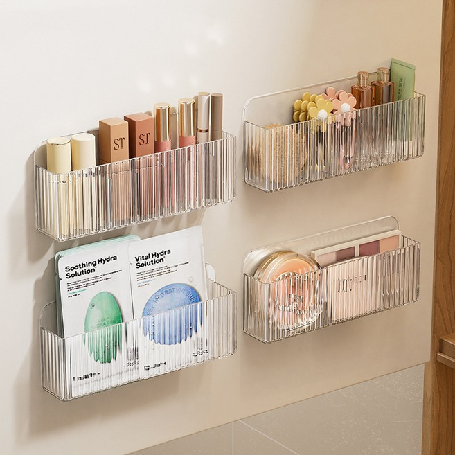하이호프 깔끔수납 화장품 다용도 벽걸이 수납 포켓, 3개, 투명