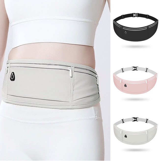 경량 방수 러닝벨트 러닝가방 플립벨트 힙색 Tbarun711, 라이트그레이, 1개