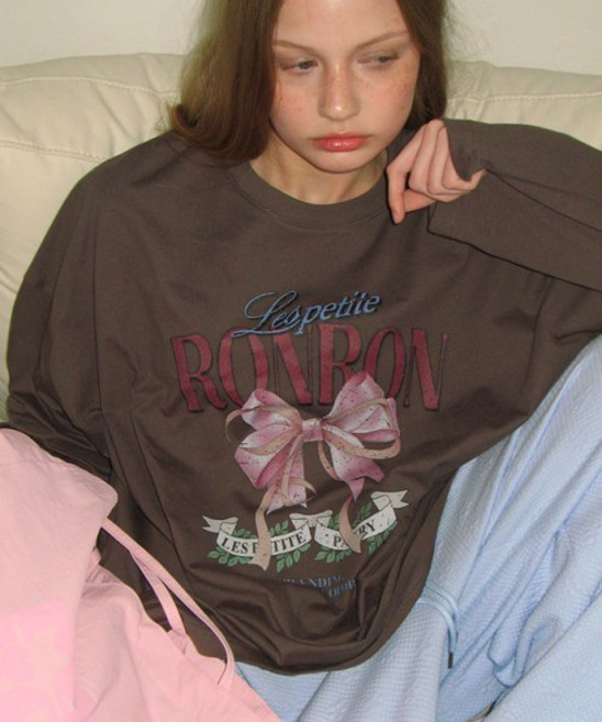 RONRON 빈티지 DOUBLE RIBBON LONG SLEEVE 차콜