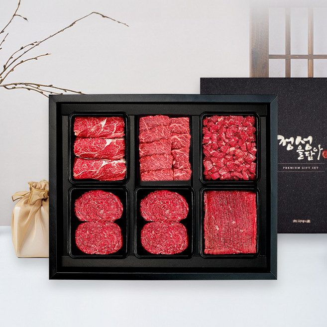 1+등급 한우기획 선물세트3호(등심400g 치마살400g 불고기400g*2 국거리400g 산적400g), 1개