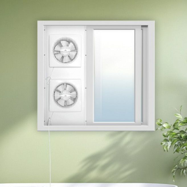 창문형환풍기 2구 이동식 무타공 셔터형 이알이브 400PLA 강력한 통풍 에너지 절약형 저소음, 1101-1200mm