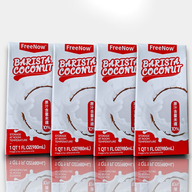 FreeNow 咖啡師椰奶 專為咖啡調製 口感滑順濃郁 適用於各式飲品與甜點, 4個, 980ml