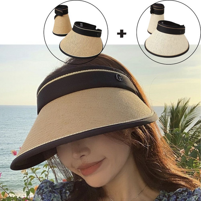 1+! 라탄 여름 선캡 돌돌이 모자 자외선 차단