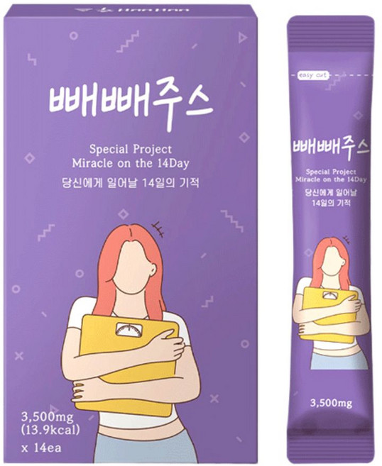 14일의 기적 빼빼주스 클렌즈주스 블루베리맛, 3.5g, 1개