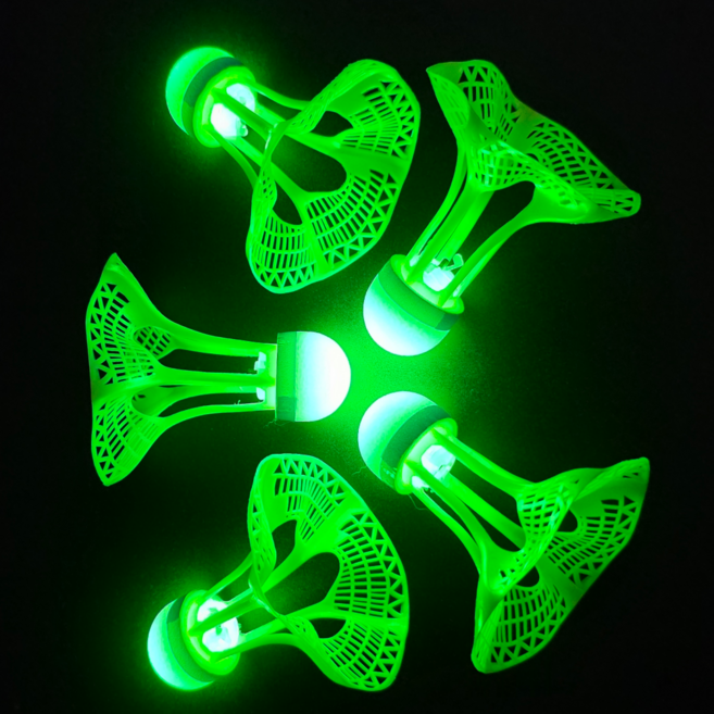 올리OLI 배드민턴 바람 저항에 강한 LED 발광 야광 셔틀콕, 1세트, 5개입, 옐로우