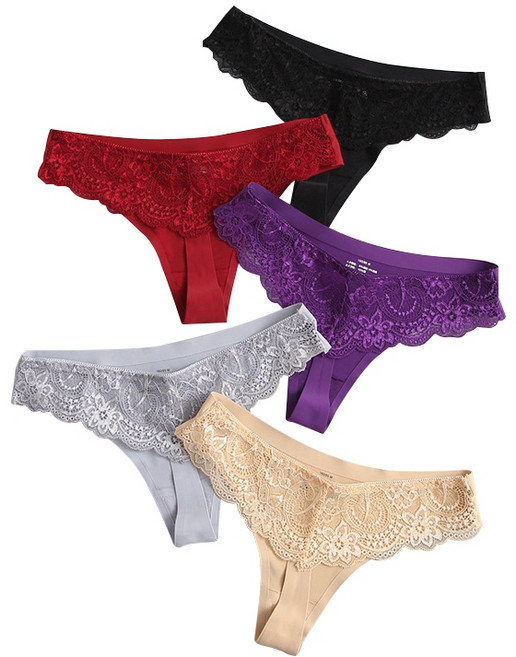 冰絲無痕蕾絲丁字褲 性感一片式運動瑜珈內褲, 白色