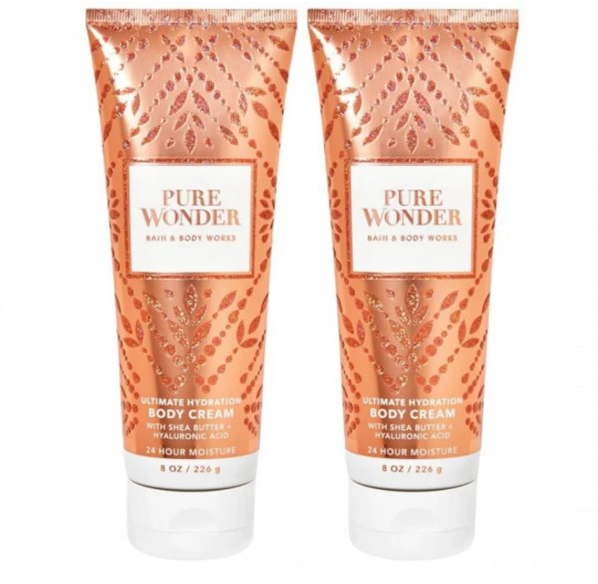 배스 앤 바디 여성용 얼티밋 하이드레이션 바디 크림 8플 오즈 2팩(8온스(2팩) 퓨어 원더), 1개, 226g - 쿠팡