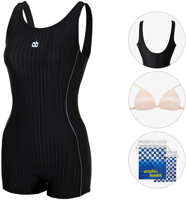 [아날도바시니 공식]여성 반신 1부 빅사이즈 아쿠아로빅 강습 국내생산 실내수영복 ASWU1532