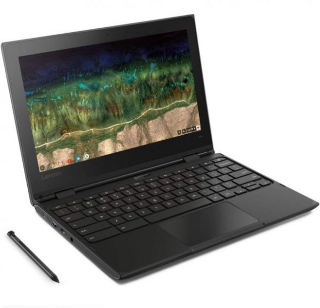 레노버 500e 크롬북 2-in-1 노트북 11.6인치 HD 터치 인텔 셀러론 N3450 4GB RAM 32GB eMMC 드라이브 웹캠 크롬 OS갱신, Pen, 1개
