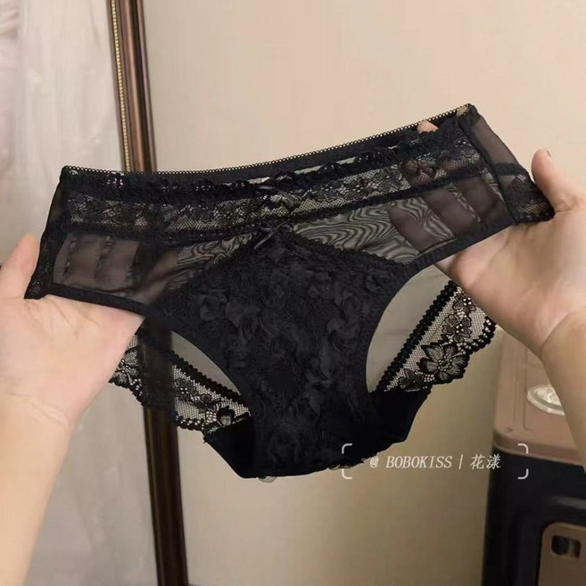 Miya Underwear 法式重工設計師款蕾絲網紗三角褲
