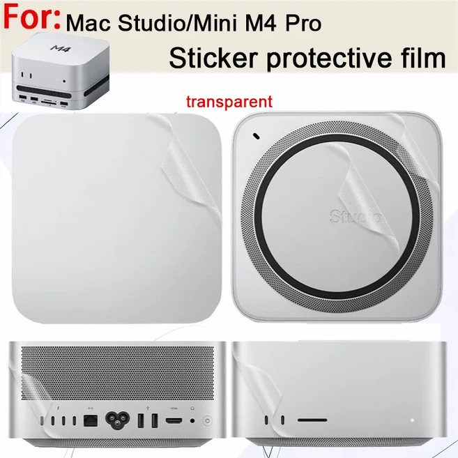 맥 스튜디오 M4 맥스 보호 필름 스티커 맥 스튜디오 M3 울트라 컴퓨터 본체 필름 미니 M4 프로 바디 필름 A, 02 transparent, 08 Studio  A3143
