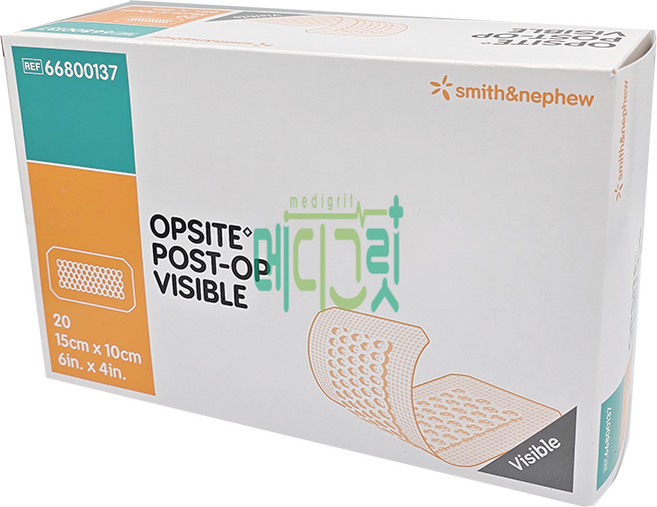 오피사이트 포스트오피 비저블 15cm x 10cm 20매입 / 66800137 OPSITE Post-OP Visible 벌집 반창고, 1개