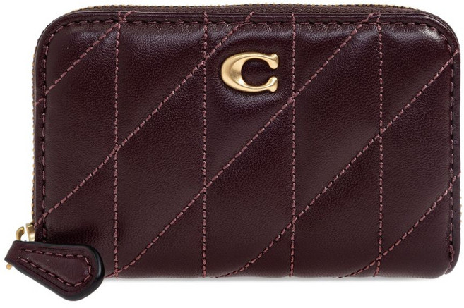 코치 로고 장식 퀼팅 지갑