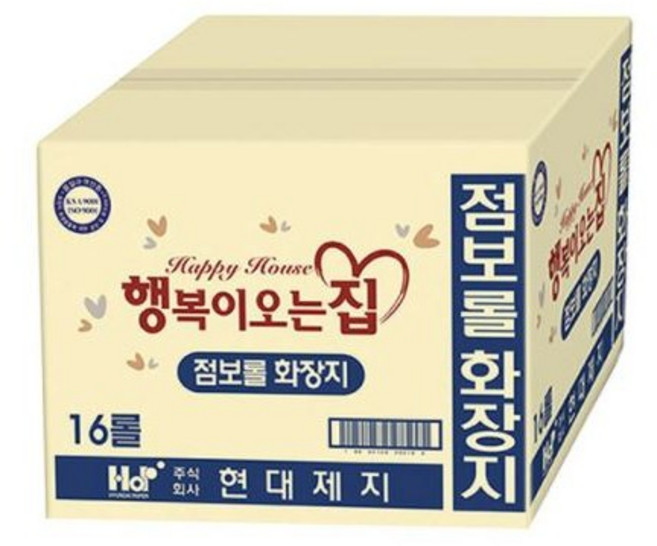 행복이오는집 2겹 점보롤 화장지, 16매, 4개