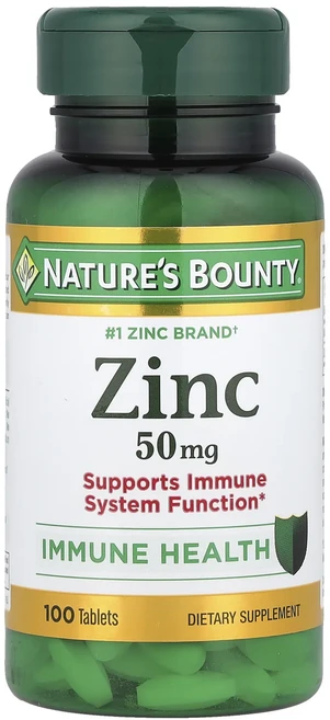 단백질 비타민 철분 마그내슘 칼슘 Nature's Bounty 아연 50mg 100정 고루고루섭취해주세요, Natures Bounty 아연 50mg 100정, 1개