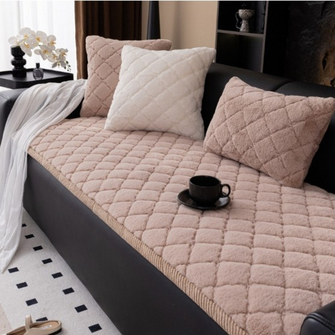 쇼파패드 미끄럼방지 겨울 극세사 소파패드 소파커버 토끼털