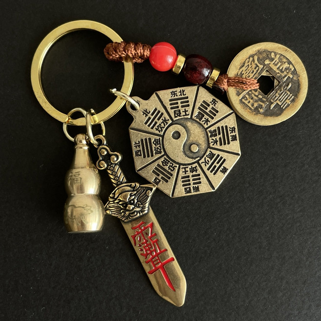 귀신 쫓는 액막이 부적 칼키링 잡귀부적, 부적키링, 3개