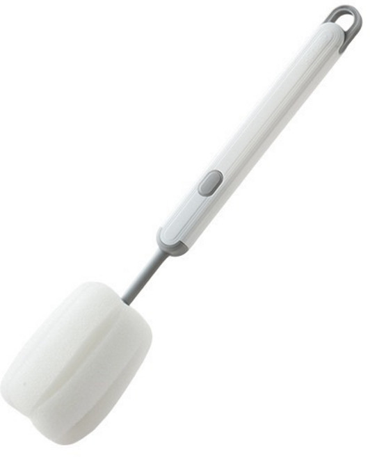 海綿杯刷 可替換刷頭 保溫杯刷 長柄刷, 1個, 長柄刷/白色
