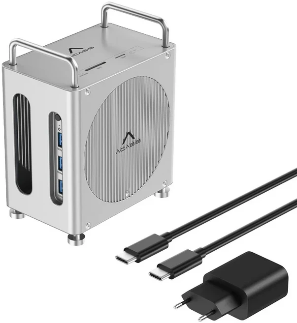 아카시스 40Gbps 맥 미니 M4/M4 프로 USB-C 도킹 스테이션 4K/144HZ TF/SD 4.0 & 듀얼베이 M.2 NVMe 슬롯 1, 02 M002Pro EU Plug