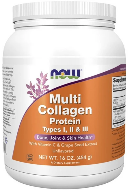 나우푸드 멀티 콜라겐 프로틴 타입 I II & III 무맛, 1개, 454g - 쿠팡