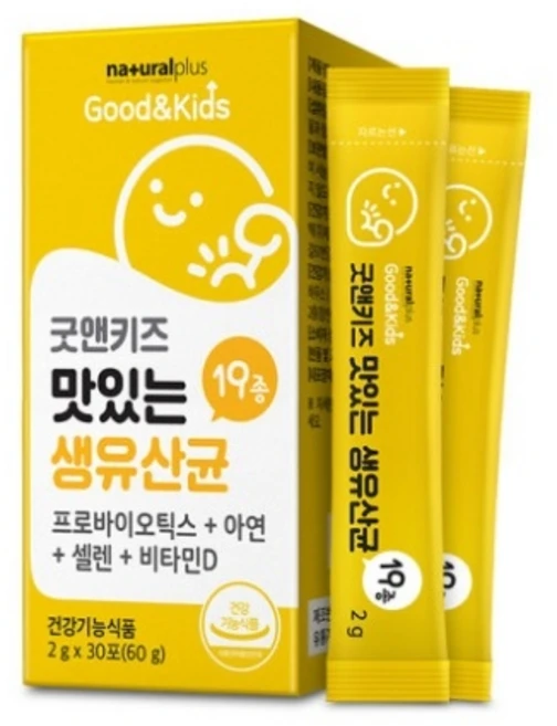 프로바이오틱스 아연 셀렌 비타민D 키즈맛있는생유산균19종, 2g, 30개 - 쿠팡