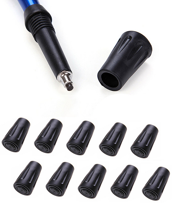 살림의지혜 등산스틱 촉마개 고무 패킹, 블랙, 10개