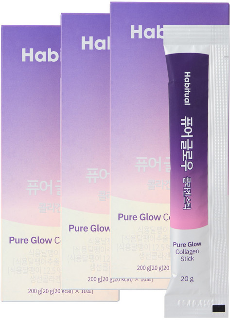 와이즐리 퓨어글로우 뮤신 콜라겐 키위맛 젤리 스틱, 200g, 3박스