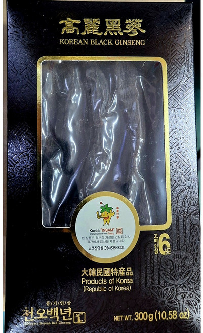 천오백년 고려흑삼 국내산 6년간 100% 300g 특대편 15뿌리, 1개