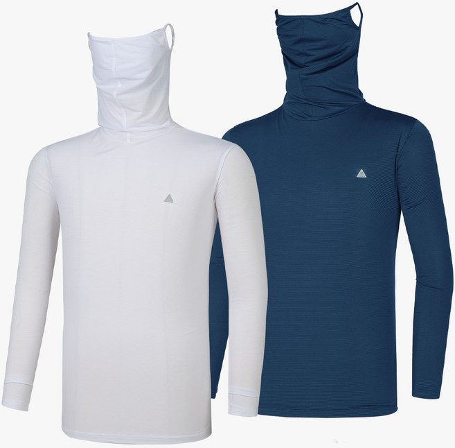 [이지바이] (1+1) 남성 마스크넥 긴팔 티셔츠_쿨링마스터 프리미엄 냉감 긴팔 티셔츠