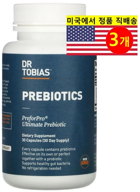 닥터토비아 프리바이오틱 캡슐 30정, 3개 - 쿠팡