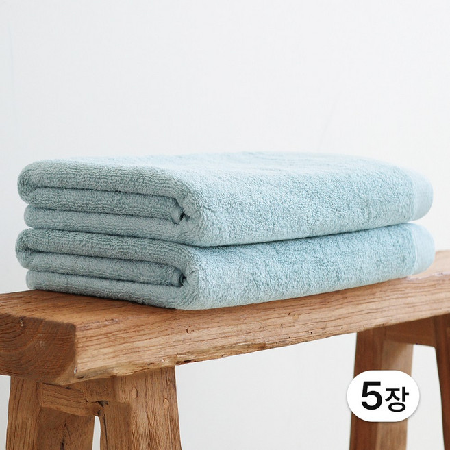 쉬라즈리빙 더소프트 바스타월 450g 30수 면사, 5개, 스카이블루