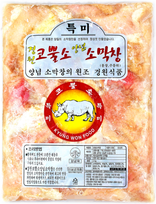 경원 코뿔소 양념 소막창 2Kg, 1개