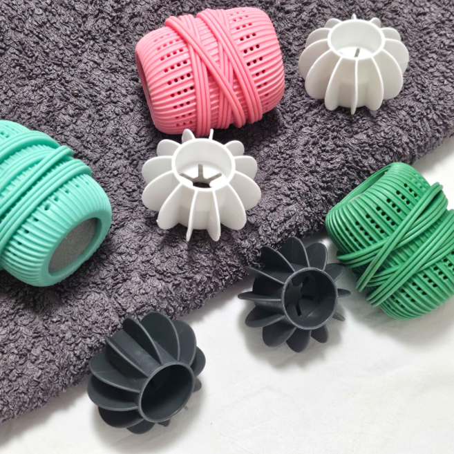 니드피스 실리콘 대형 세탁볼 엉킴 구김 방지 빨래볼, 3개, 핑크