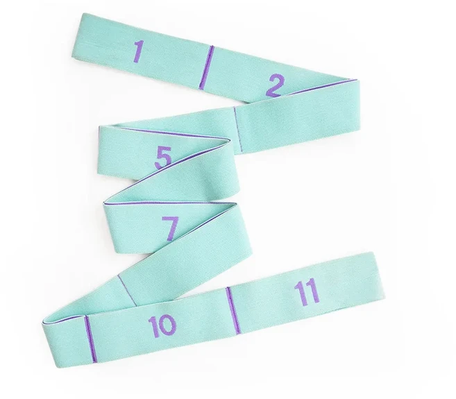 쿠쿠스토어 멀티 스테이지 요가 스트레치 밴드 라틴 댄스 올바른 자세 11 그리드 탄성 디지털 포즈, 02 Blue 130cm