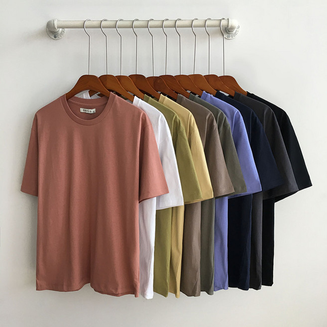 [황제패밀리] 남녀공용 20수 루즈핏 무지 반팔 티셔츠