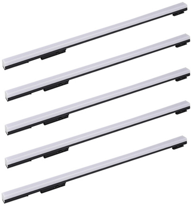 엘포스 LED SIMPLE 900mm 초슬림티라인등 폭22고휘도 24W 고밝기 플리커프리 레일조명 무빙형 바디블랙, 주백색, 5개