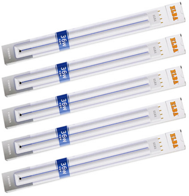 번개표 ELBA FPL 36W 5개입(1세트) 형광등 삼파장 형광램프 형광등 등기구교체, 2개, 주광색