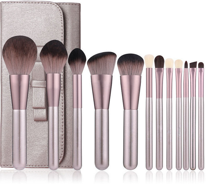 엑스비지 다종류 메이크업 브러쉬 12종세트+파우치, 1개