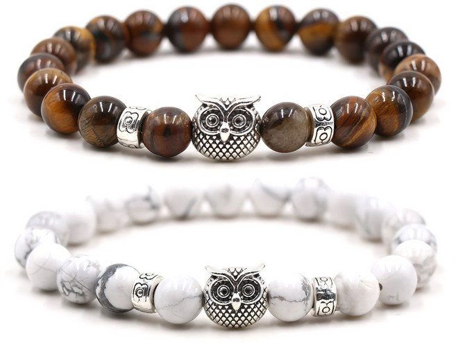 에디노크 천연원석 부엉이 염주 팔찌 재물운 성공운 심신안정 1+1