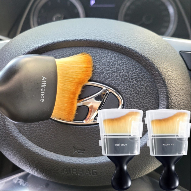 [아티란스]차량용 먼지제거 틈새 청소 브러쉬 미세모 미니 다용도 피규어 키보드 화장품, 1세트, 초미세 브러쉬1+1