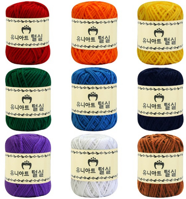 [T&B] 교재용 털실 45g 색상선택 - 만들기털실 아크릴사, 미색, 1개