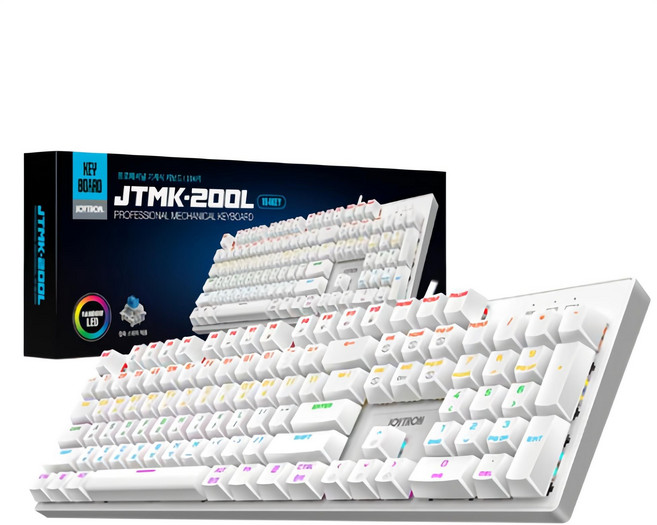 조이트론 게이밍 기계식 키보드, 화이트, JTMK-200L, 청축