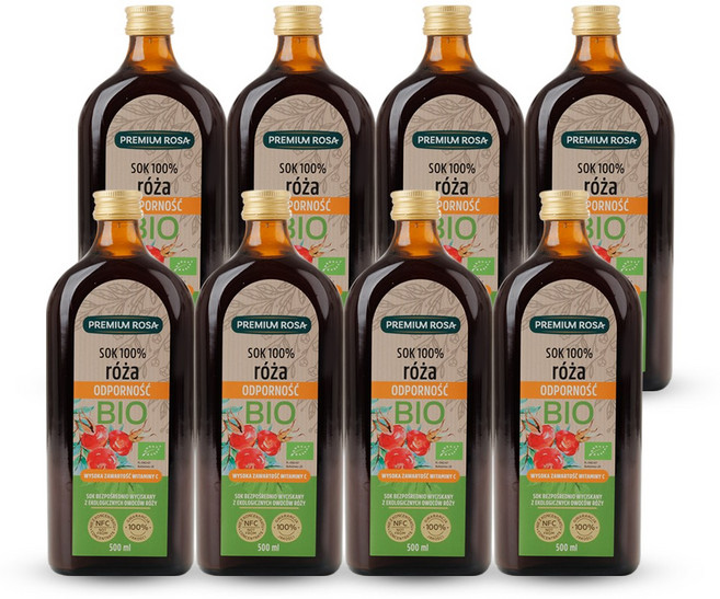 프리미엄로사 유기농 로즈힙 퓨레 원액 주스, 500ml, 8개