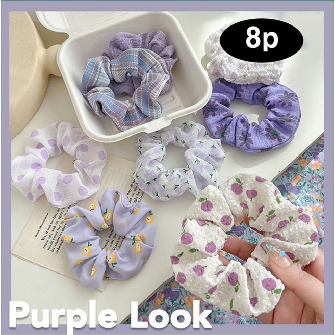 은꽃밴드 곱창머리끈 데일리 컬러퐁당 헤어슈슈 여자 헤어밴드