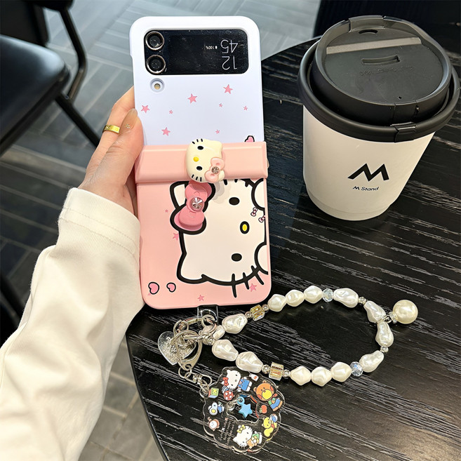 갤럭시z플립7 z플립3 z플립4 z플립5 z플립6 힌지보호 투명 실리콘 애니메이션 귀여운 고양이 핸드폰케이스