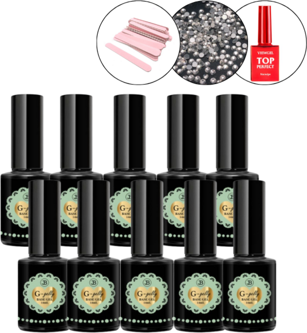 그라시아 진비 지젤리 베이스젤 10개+탑젤, 1개, 14g, 투명